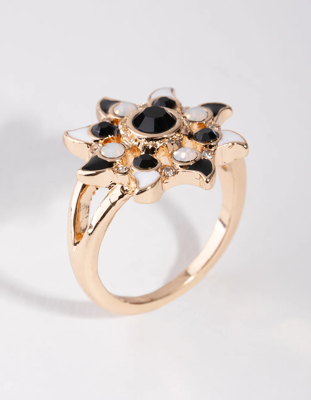 Black Gold Flower Ring - Image 2