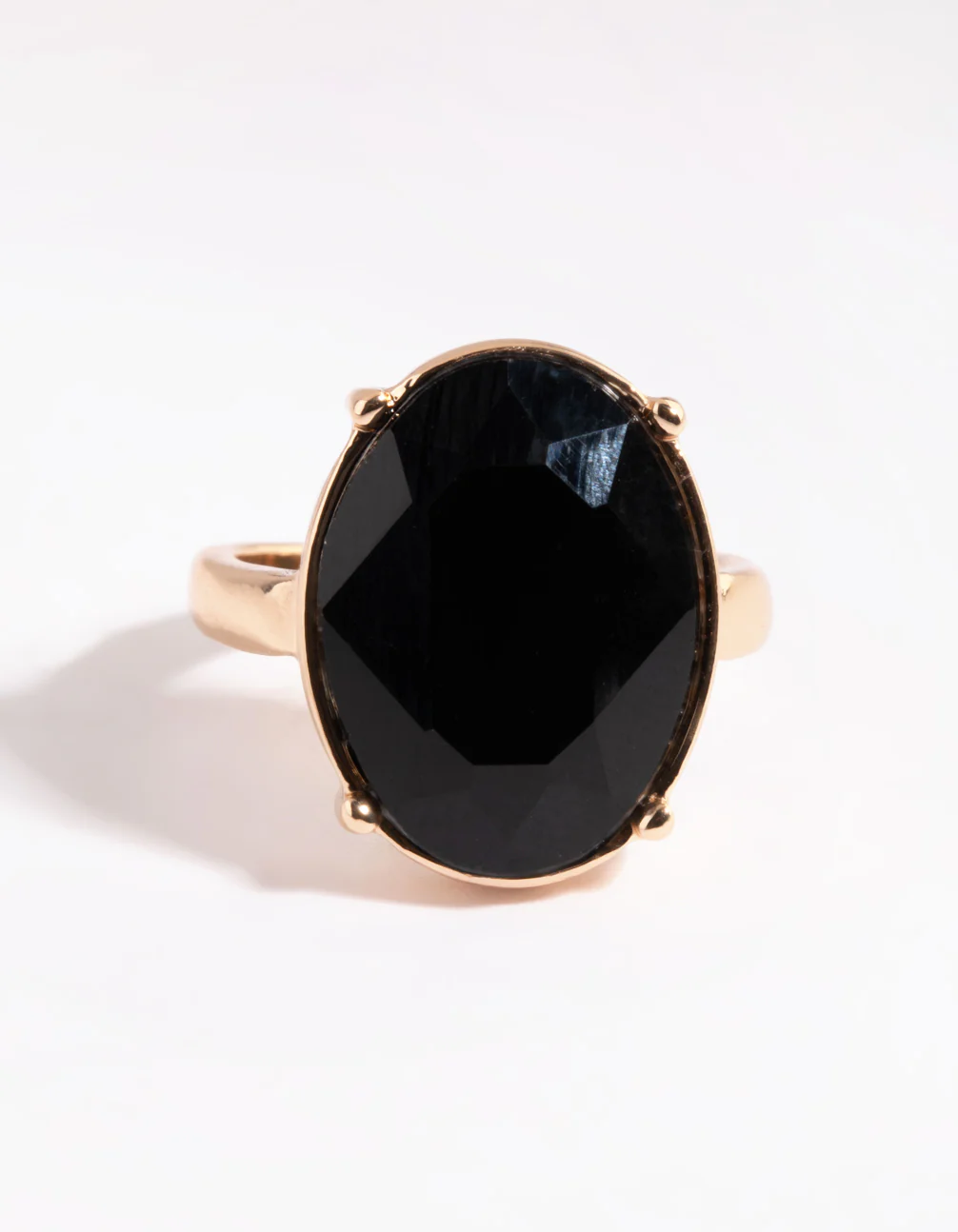 Black Statement Stone Cocktail Ring - Image 4