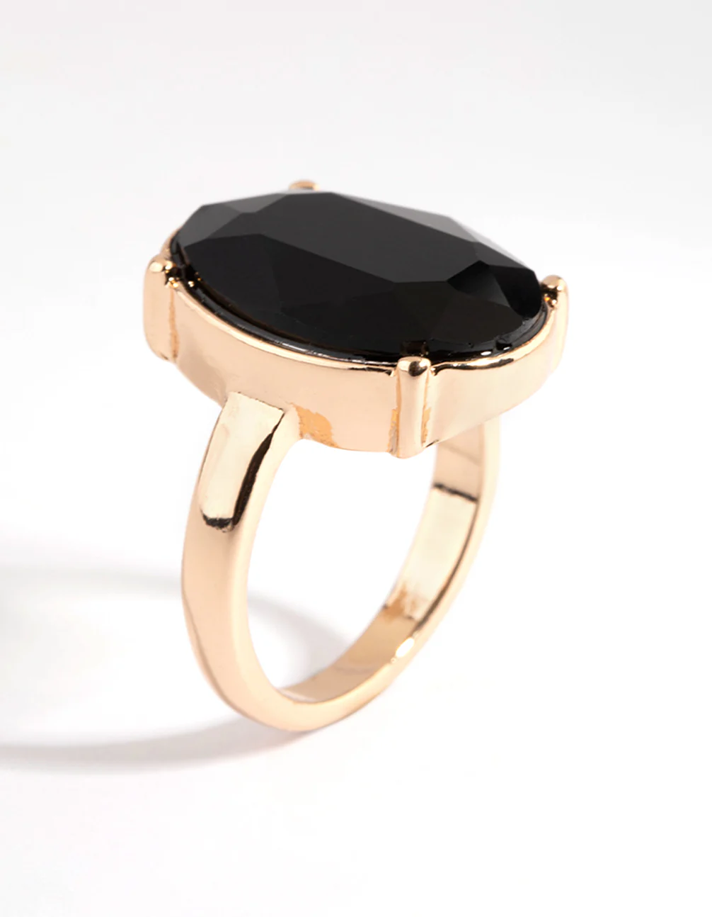 Black Statement Stone Cocktail Ring - Image 5