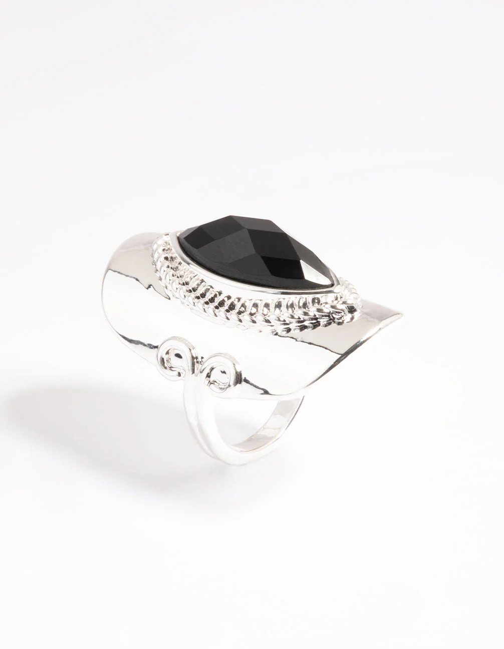 Silver Boho Stone Set Ring - Image 3