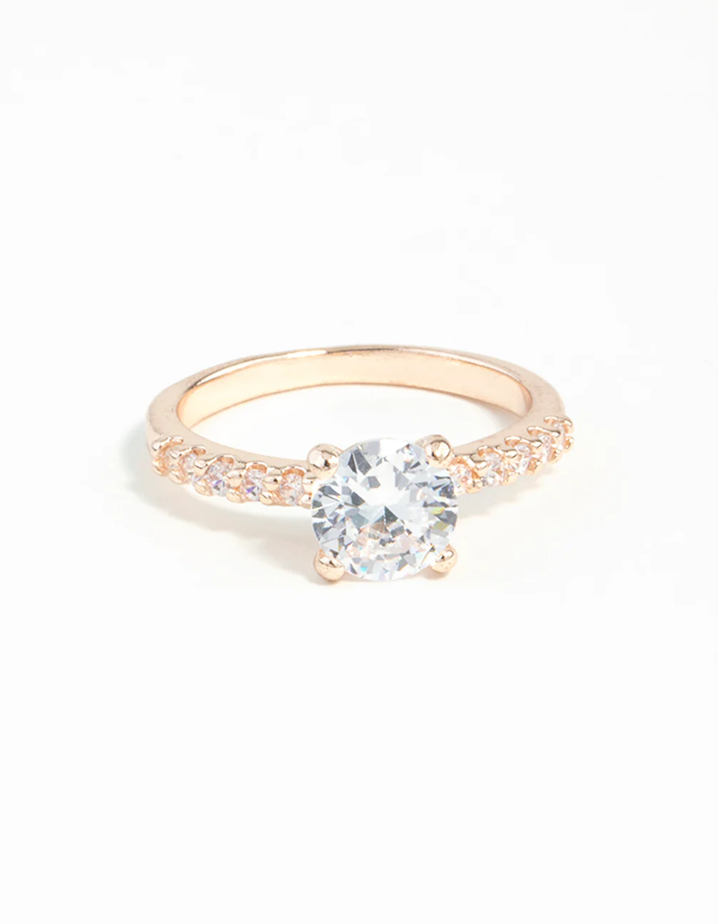 Rose Gold Diamante Engagement Ring - Image 3