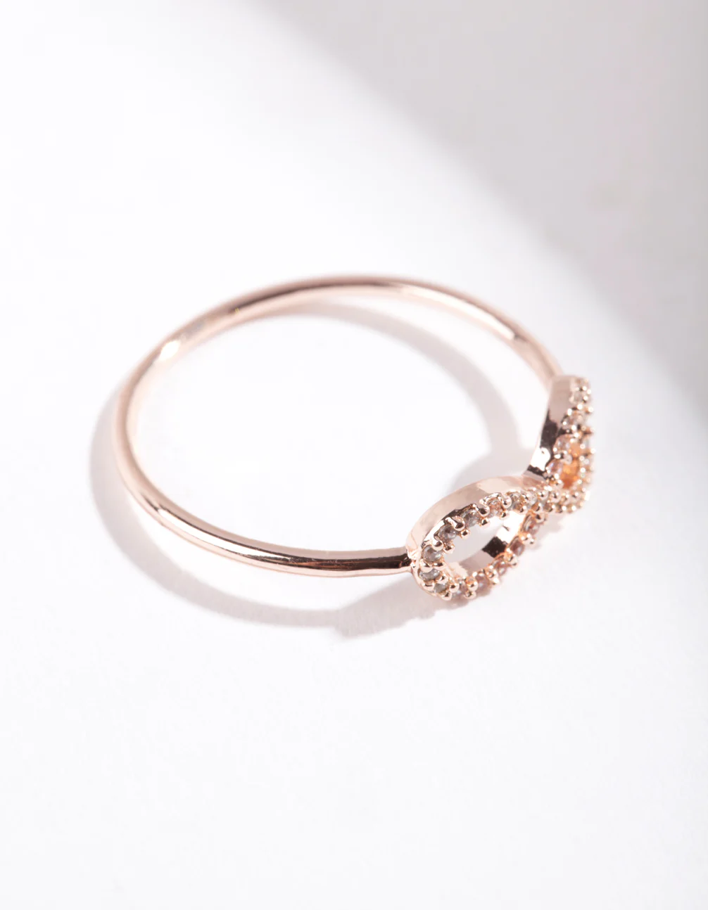 Rose Gold Cubic Zirconia Infinity Ring - Image 2