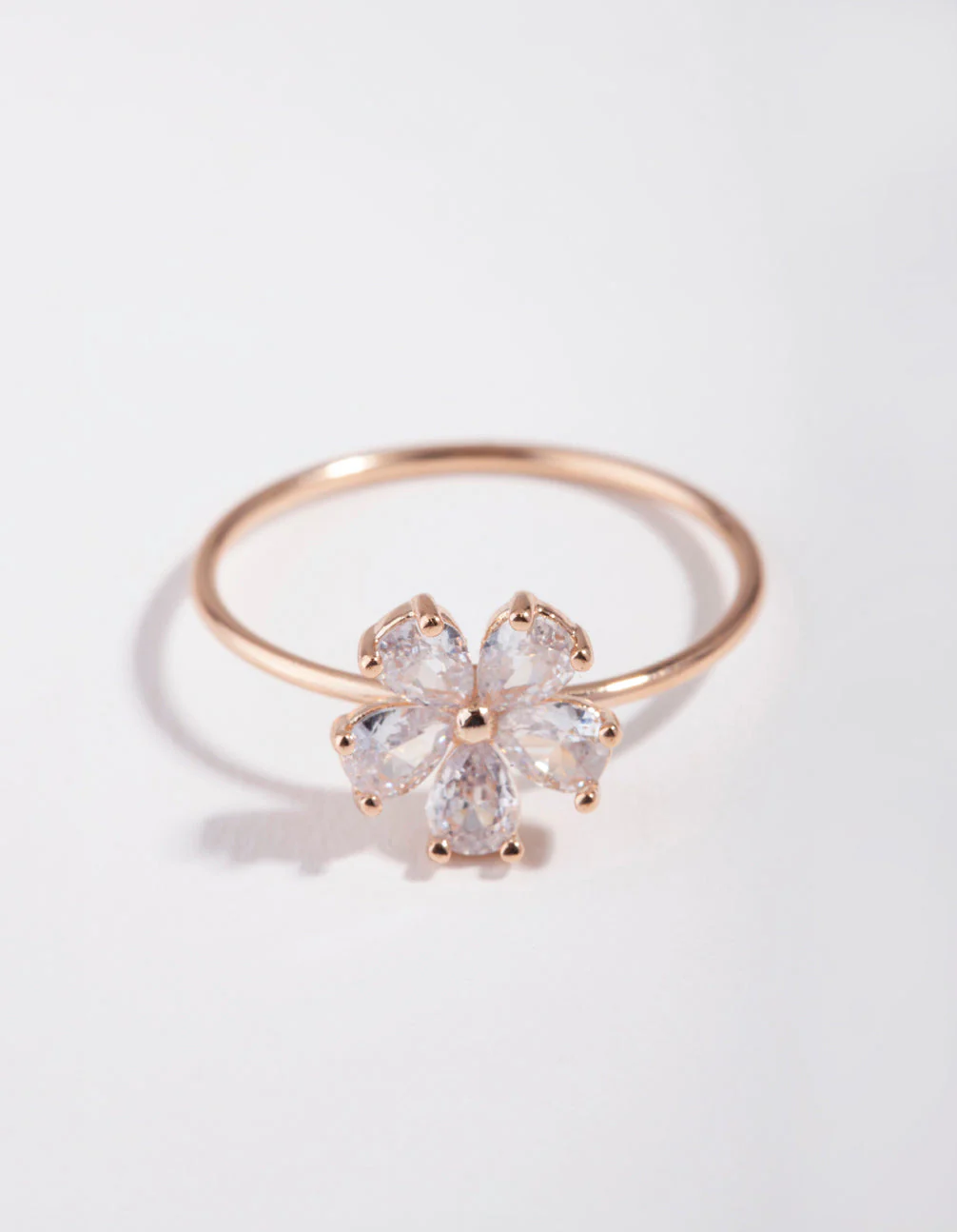 Rose Gold Cubic Zirconia Daisy Ring - Image 2
