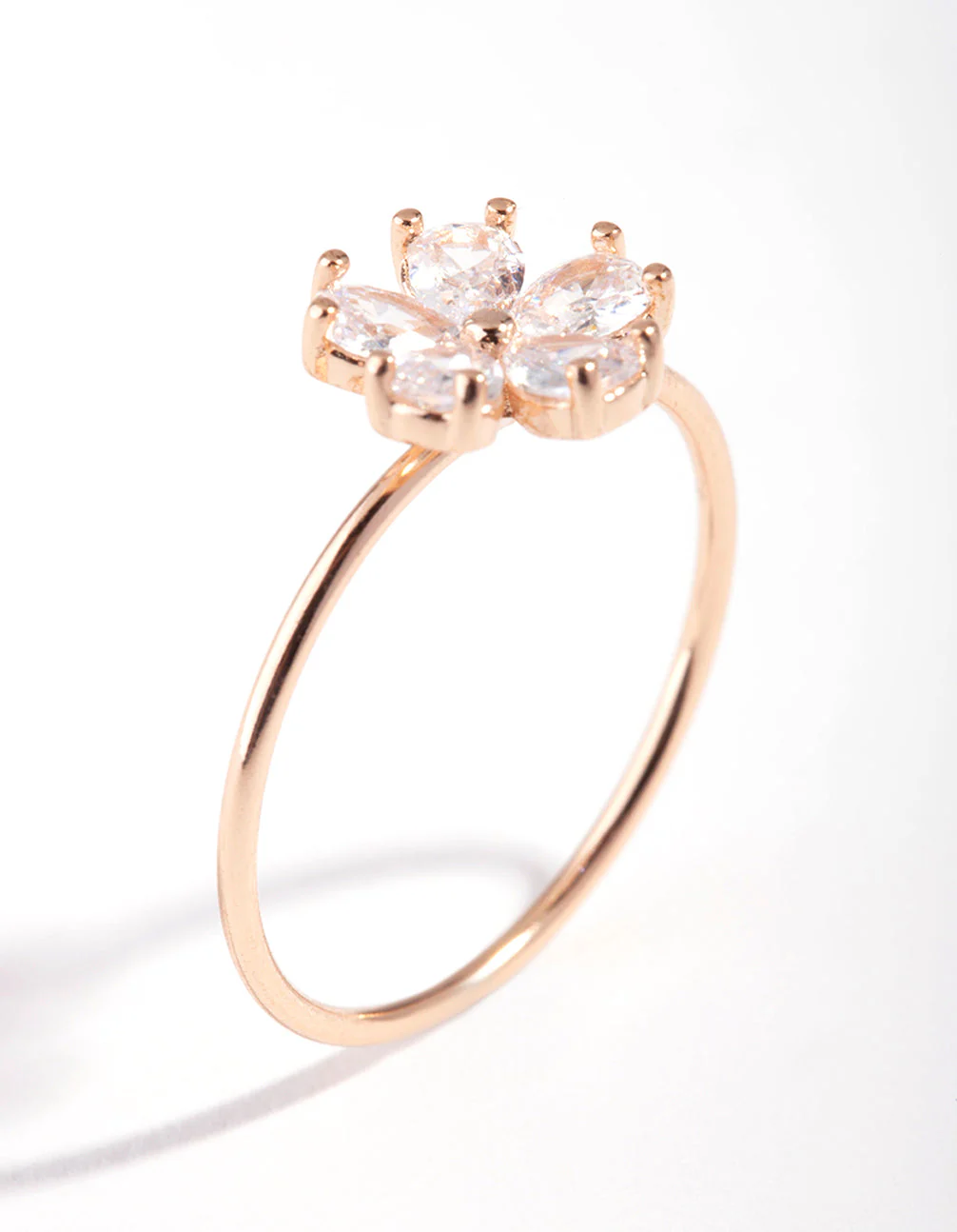 Rose Gold Cubic Zirconia Daisy Ring - Image 3