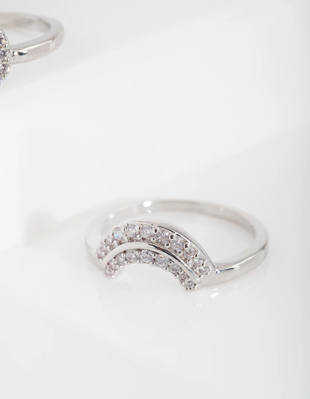 Silver Cubic Zirconia Engagement Ring Stack - Image 2