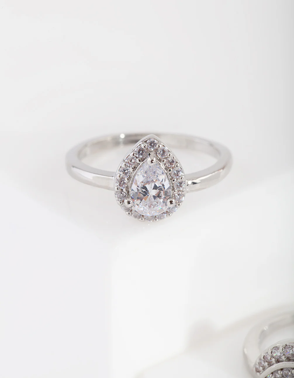 Silver Cubic Zirconia Engagement Ring Stack - Image 3