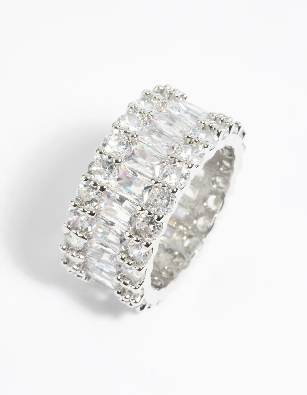 Silver Baguette Cubic Zirconia Ring - Image 2
