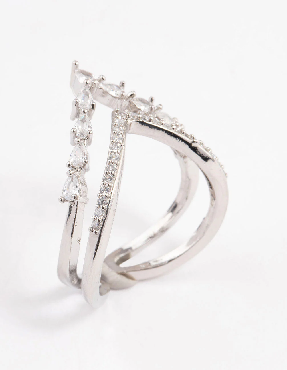 Silver Elegant V Ring - Image 2
