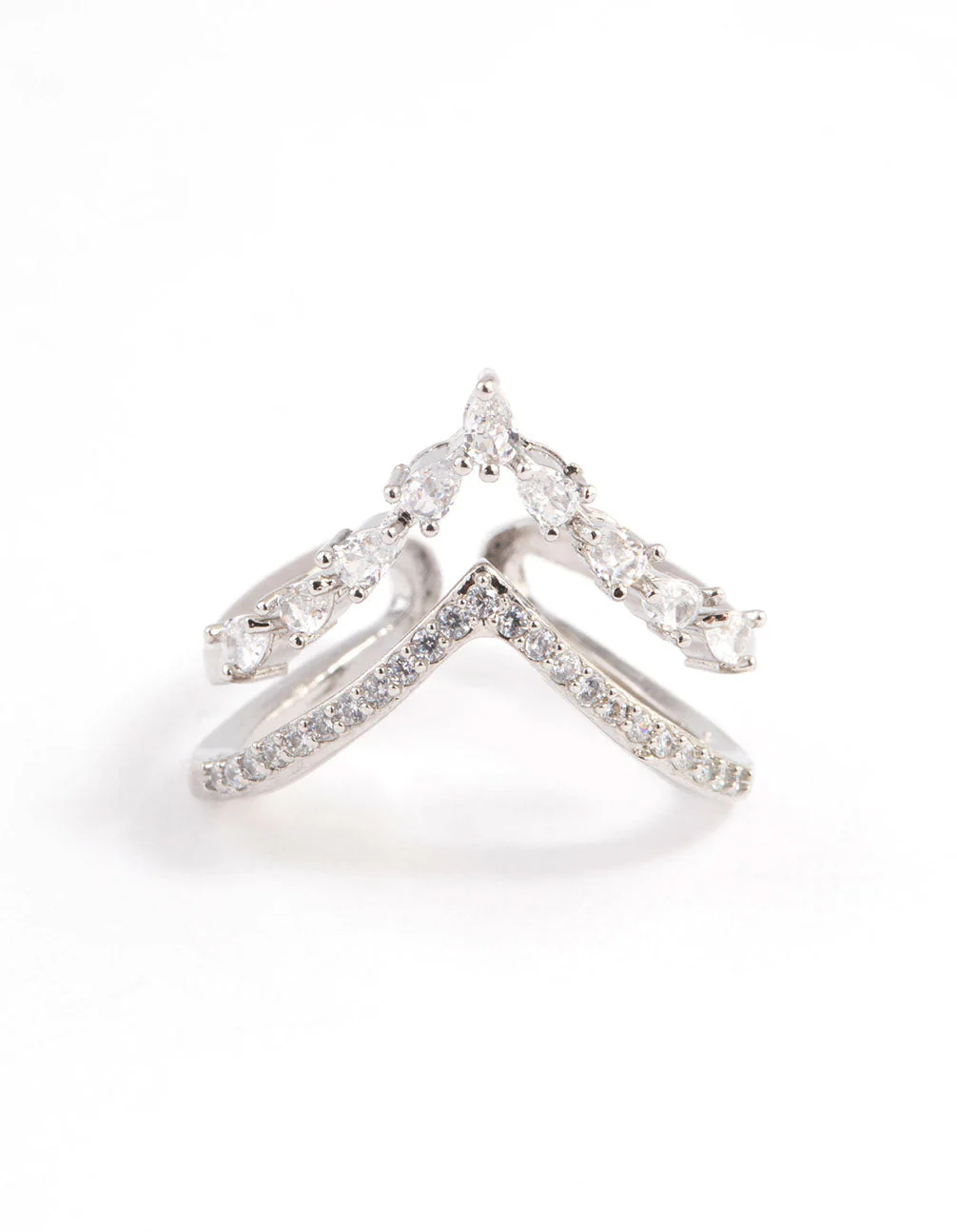 Silver Elegant V Ring - Image 3