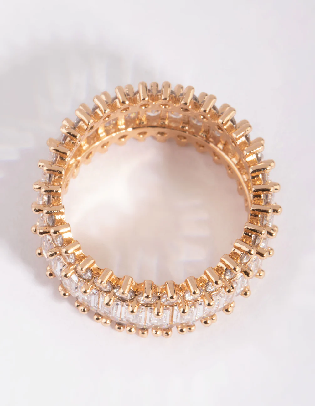 Gold Cubic Zirconia Baguette Ring - Image 3
