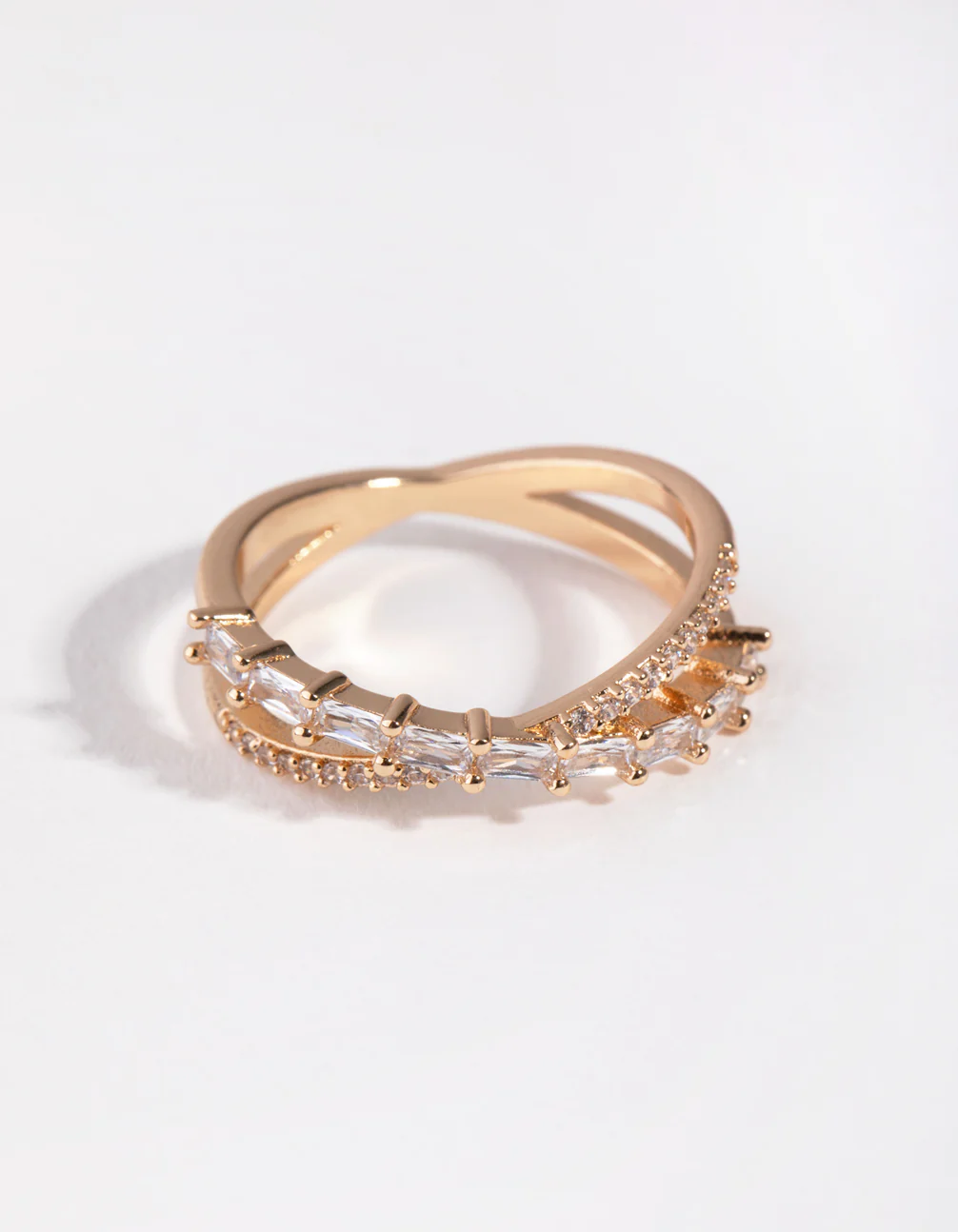 Gold Cubic Zirconia Orbit Band Ring - Image 2