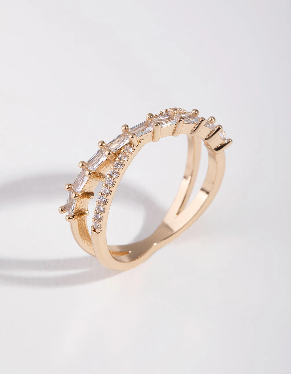 Gold Cubic Zirconia Orbit Band Ring - Image 3
