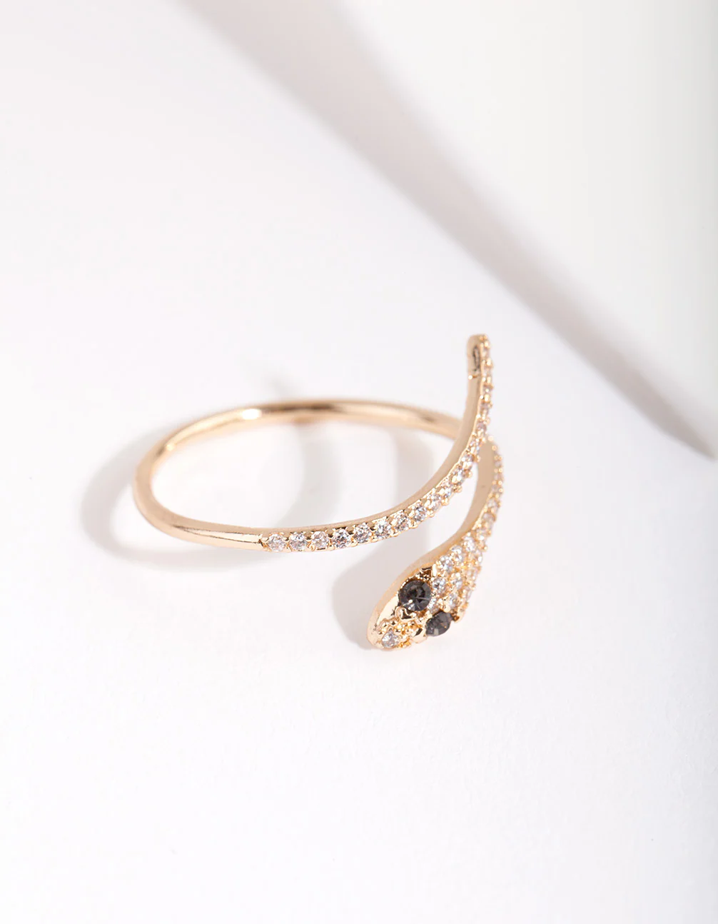 Gold Cubic Zirconia Wrap Snake Ring - Image 2