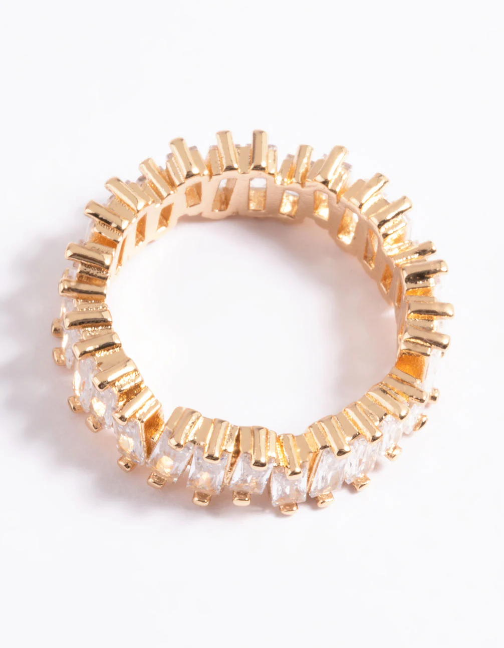 Gold Jagged Stone Band Ring - Image 2