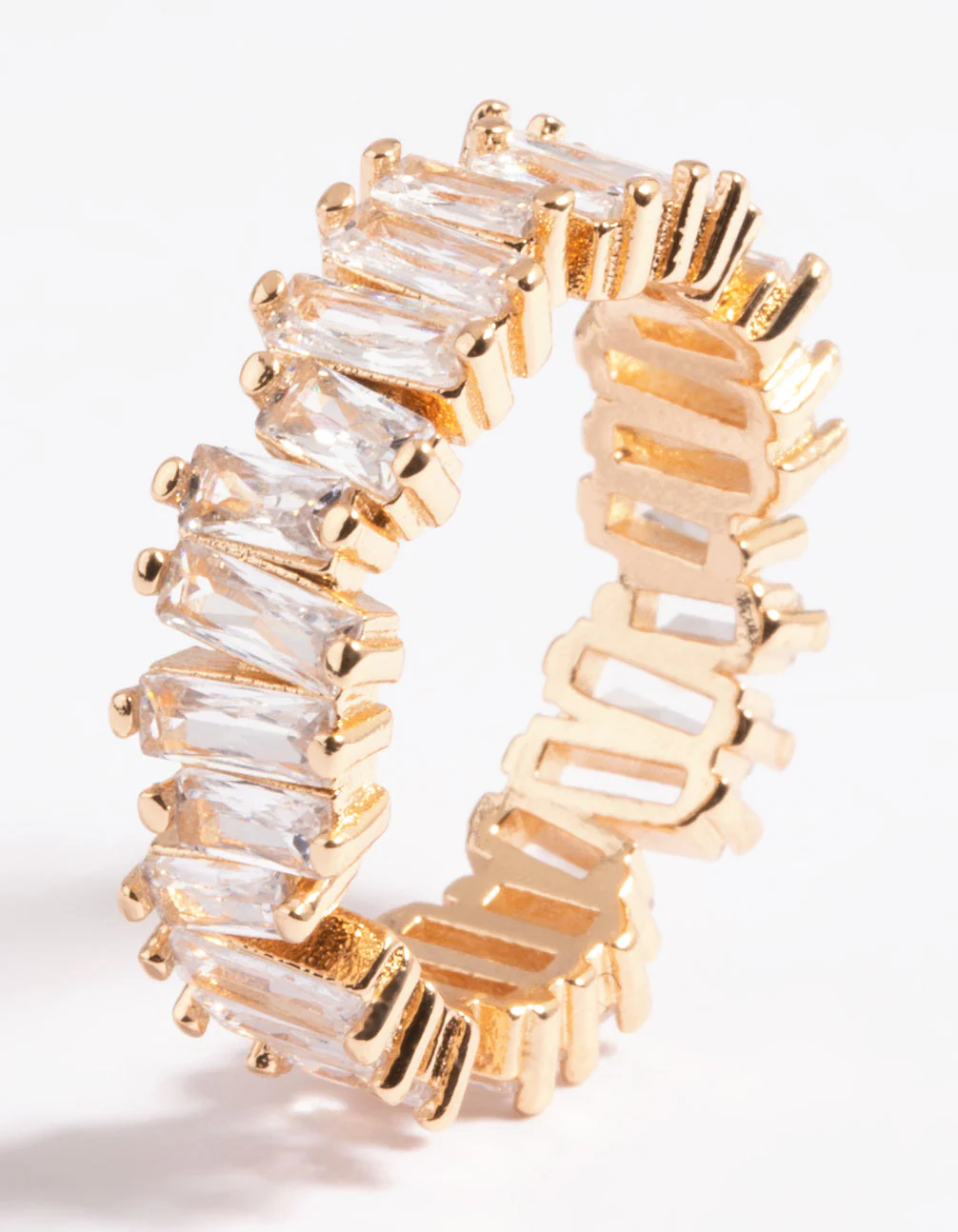 Gold Jagged Stone Band Ring - Image 3