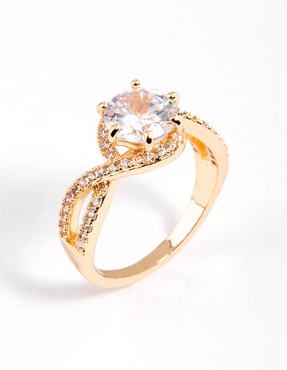 Gold Round Infinity Halo Ring - Image 3