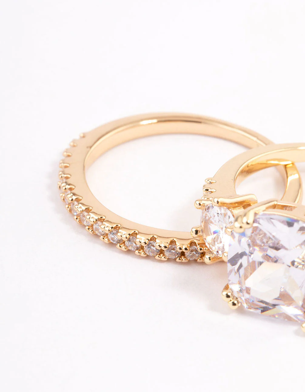 Gold Three Stone Ring Set - Image 2