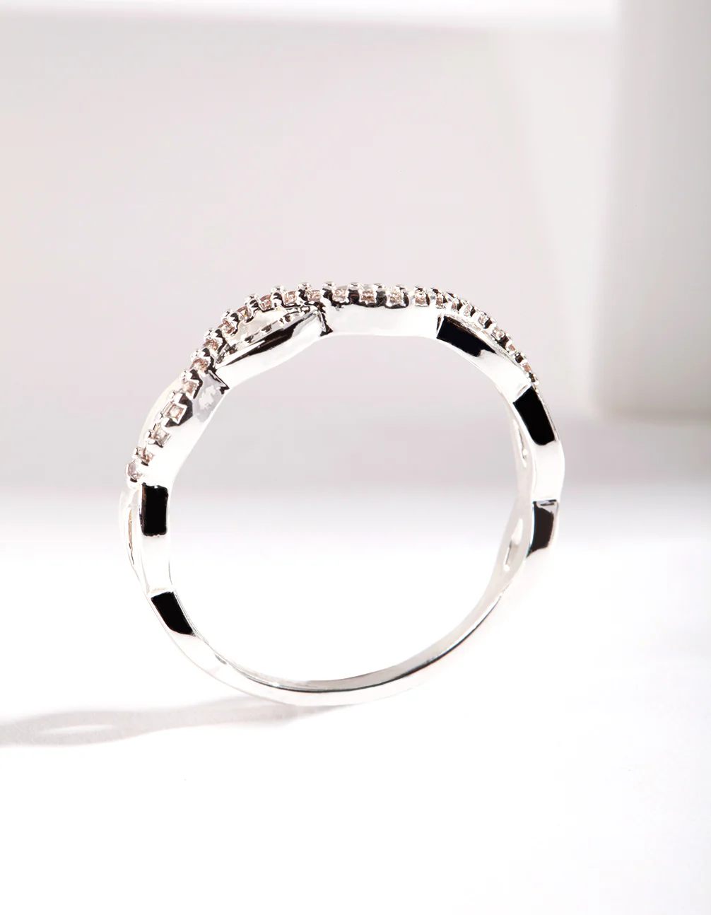 Cubic Zirconia Half Diamante Rope Ring - Image 2