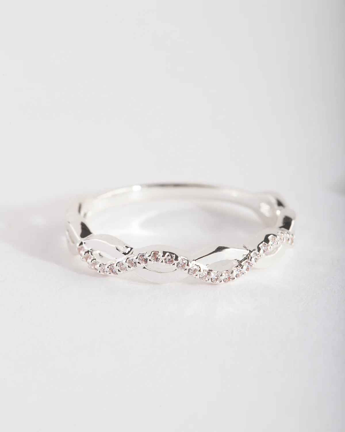 Cubic Zirconia Half Diamante Rope Ring - Image 3