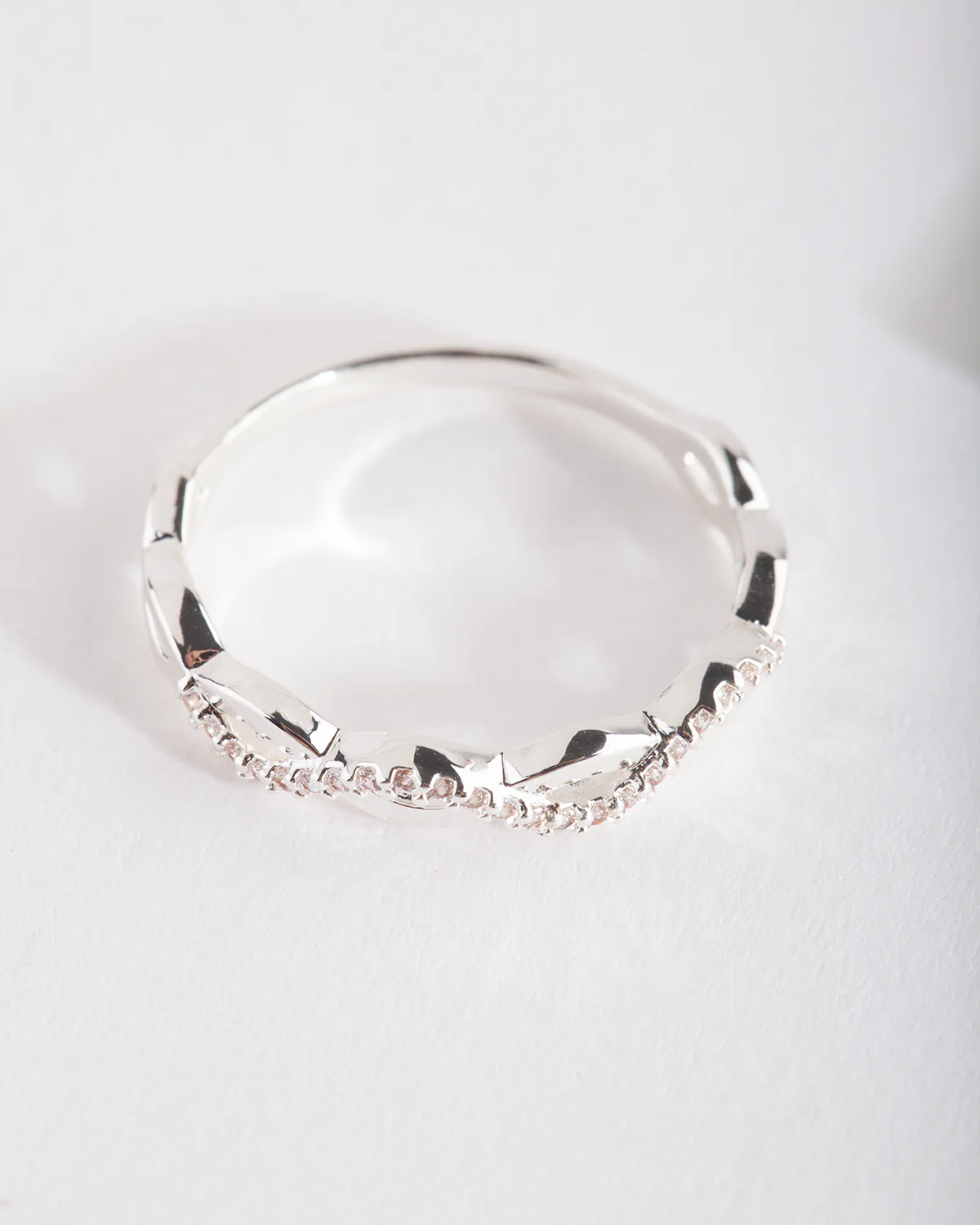 Cubic Zirconia Half Diamante Rope Ring - Image 4