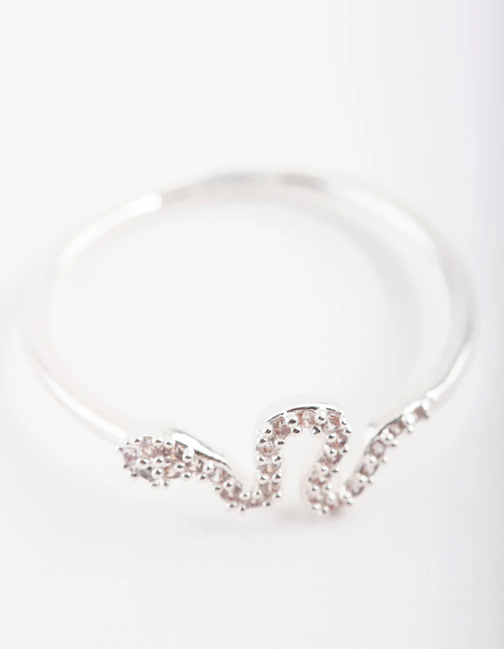 Silver Cubic Zirconia Snake Ring - Image 2