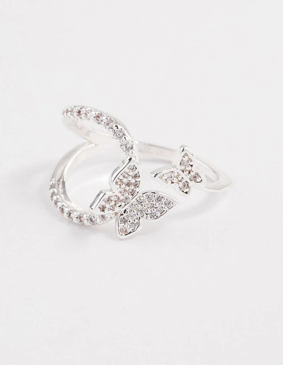 Silver Flying Butterfly Ring - Image 3