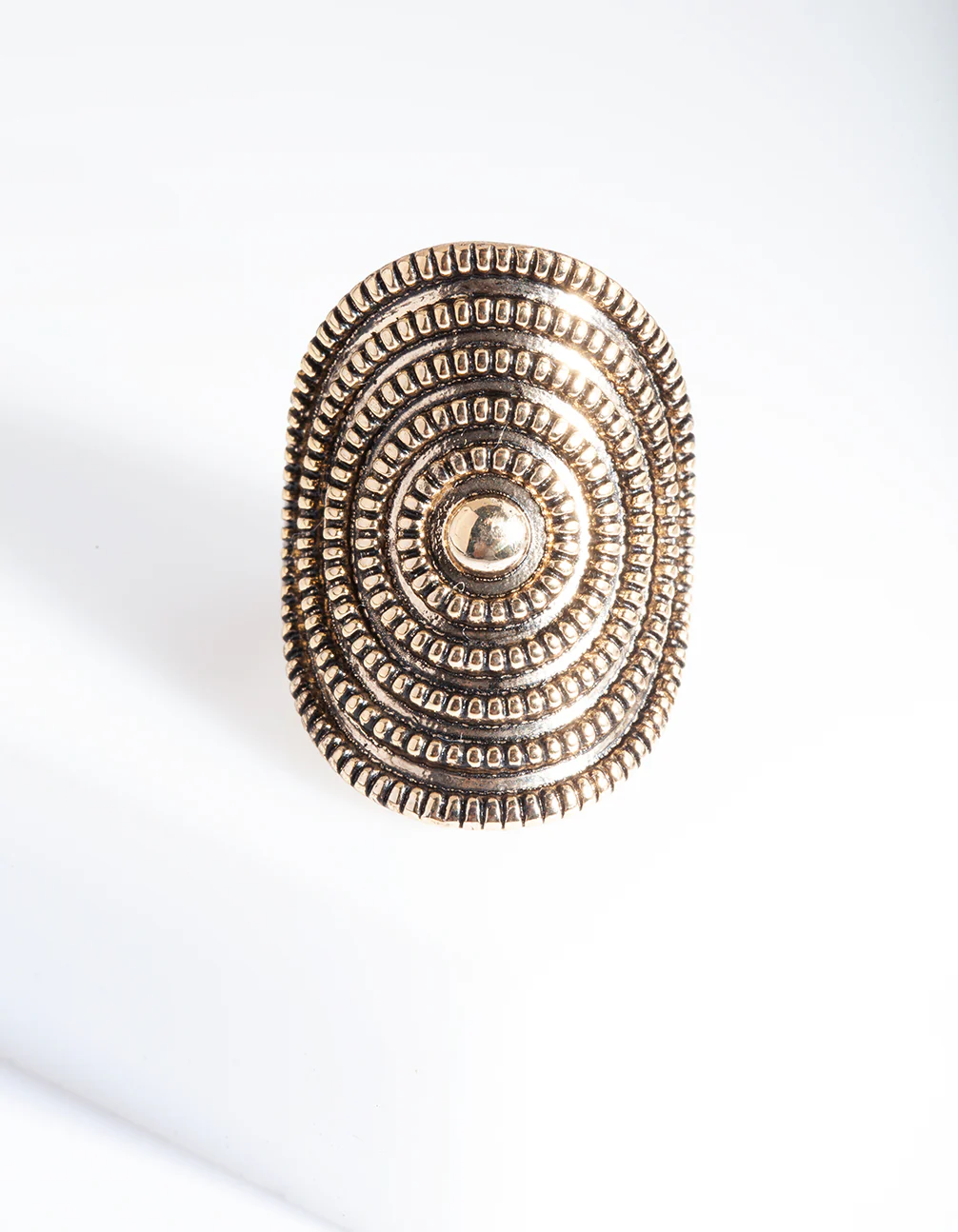 Antique Gold Textured Ring - Image 2