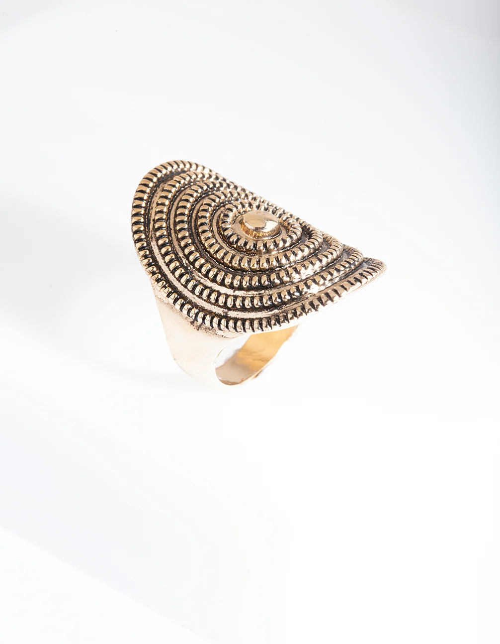Antique Gold Textured Ring - Image 3