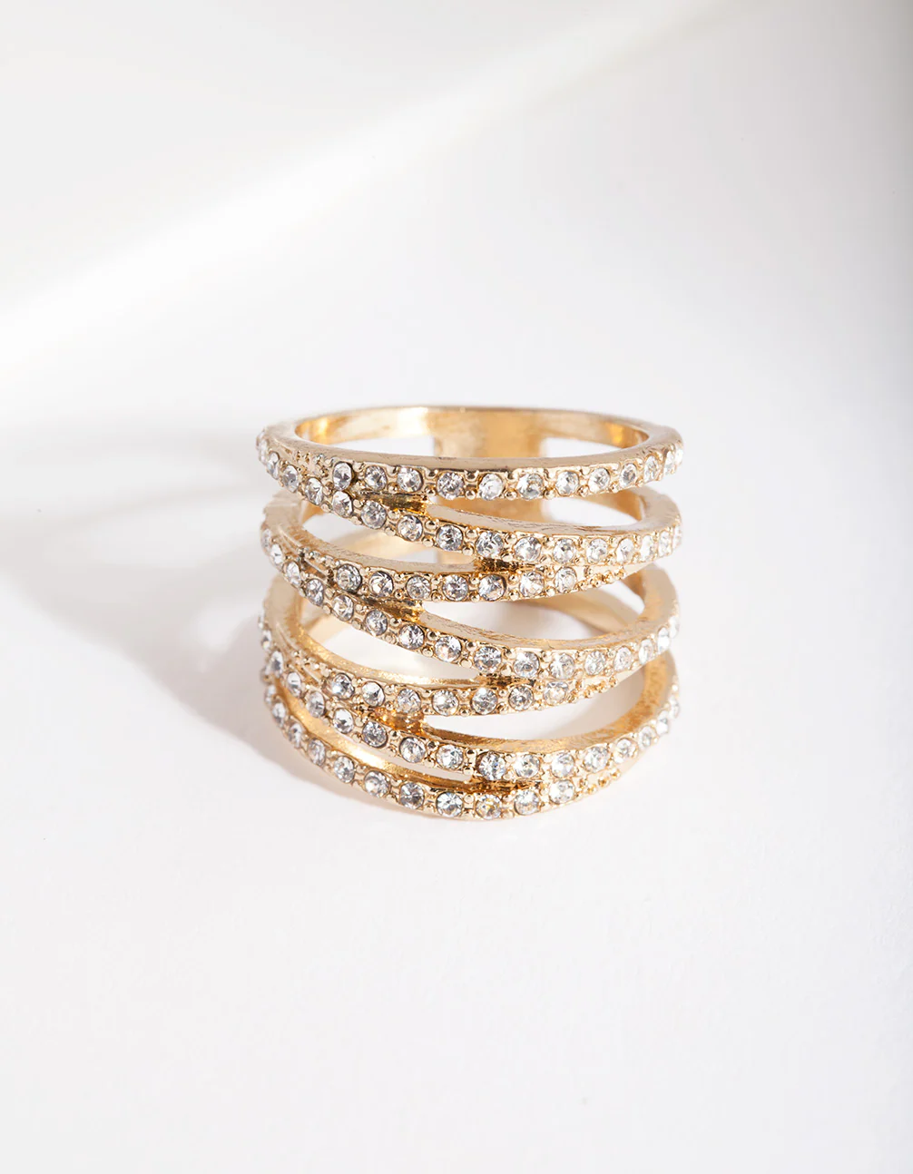 Gold Diamante Zig Zag Ring - Image 2