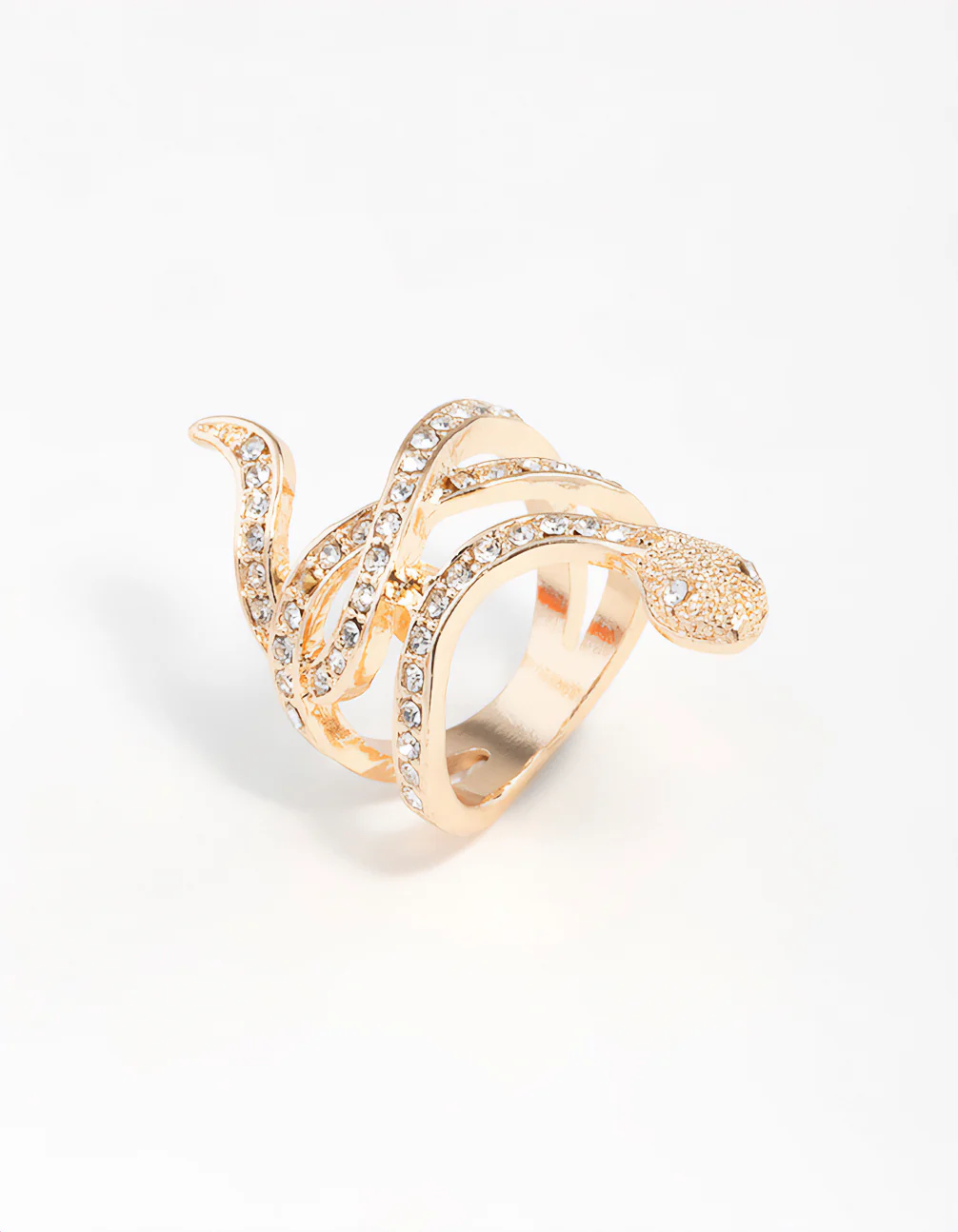 Gold Diamante Snake Ring - Image 2