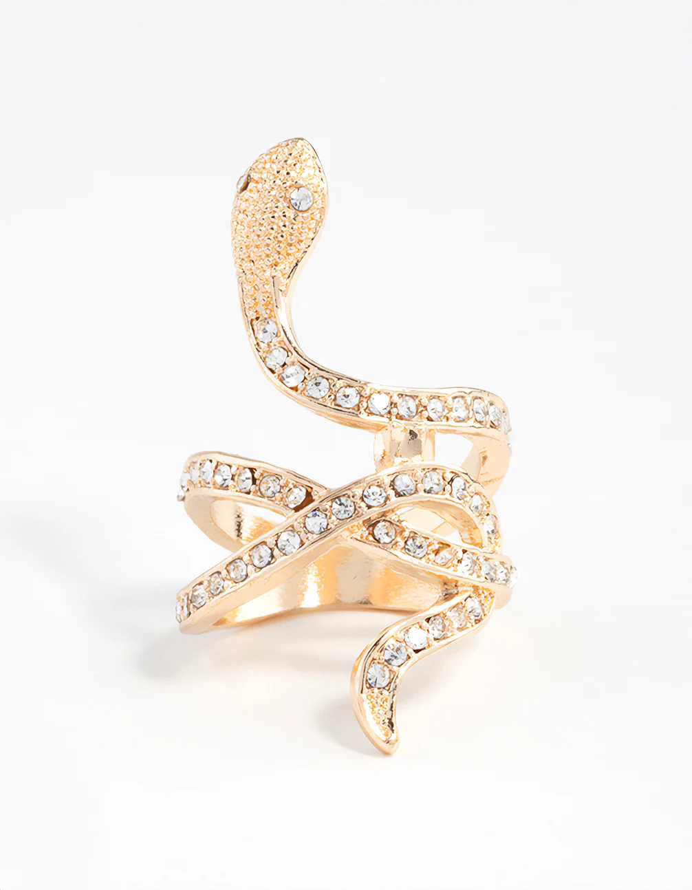 Gold Diamante Snake Ring - Image 3