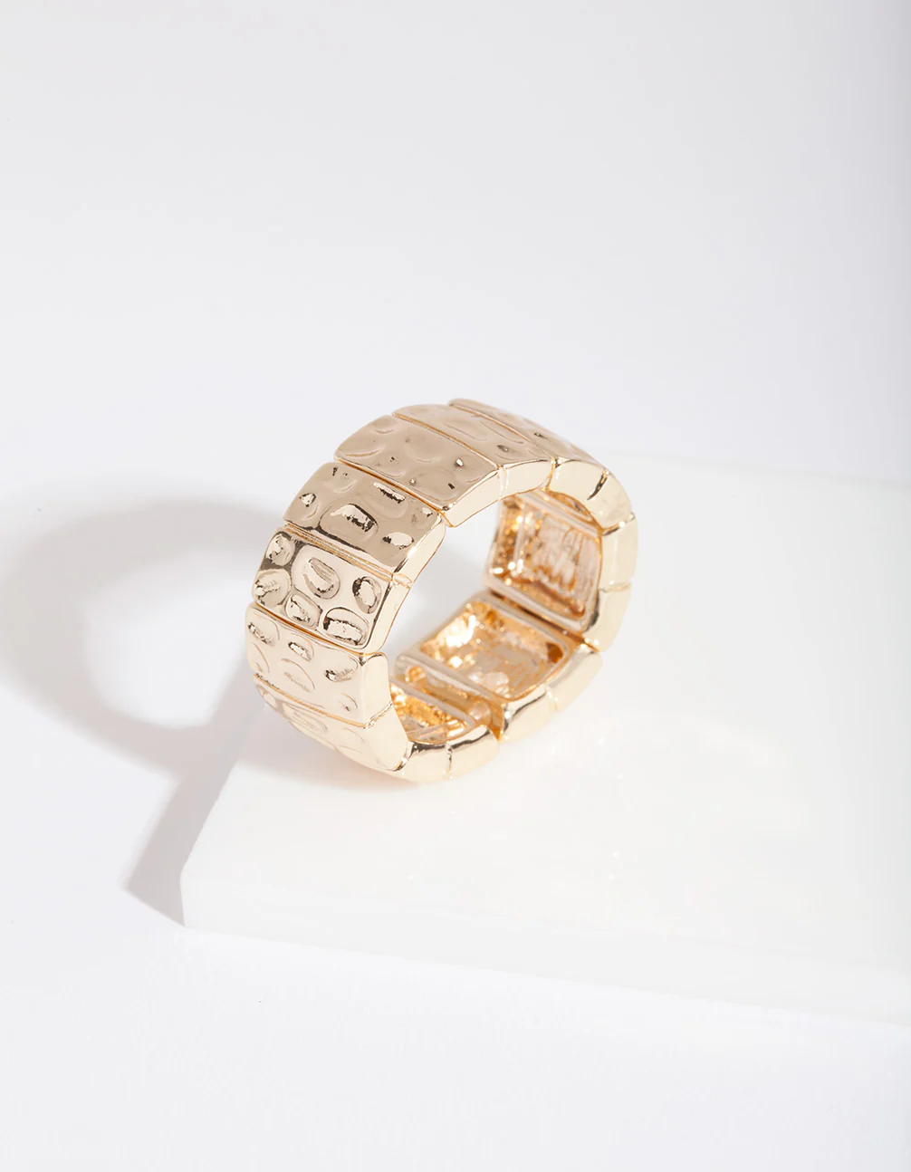 Gold Textured Stretch Ring - Image 2