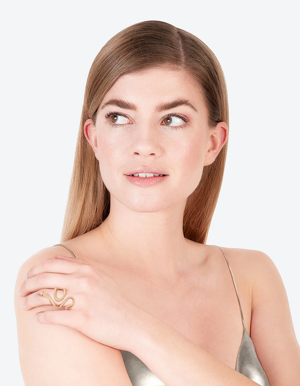 Gold Etched Snake Ring - Image 3