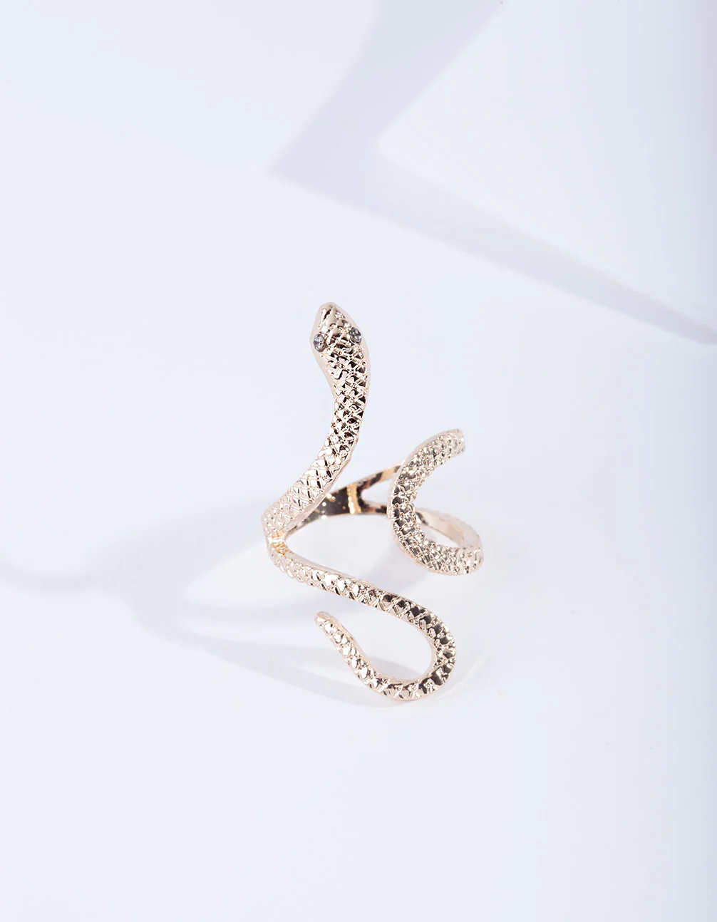 Gold Etched Snake Ring - Image 4