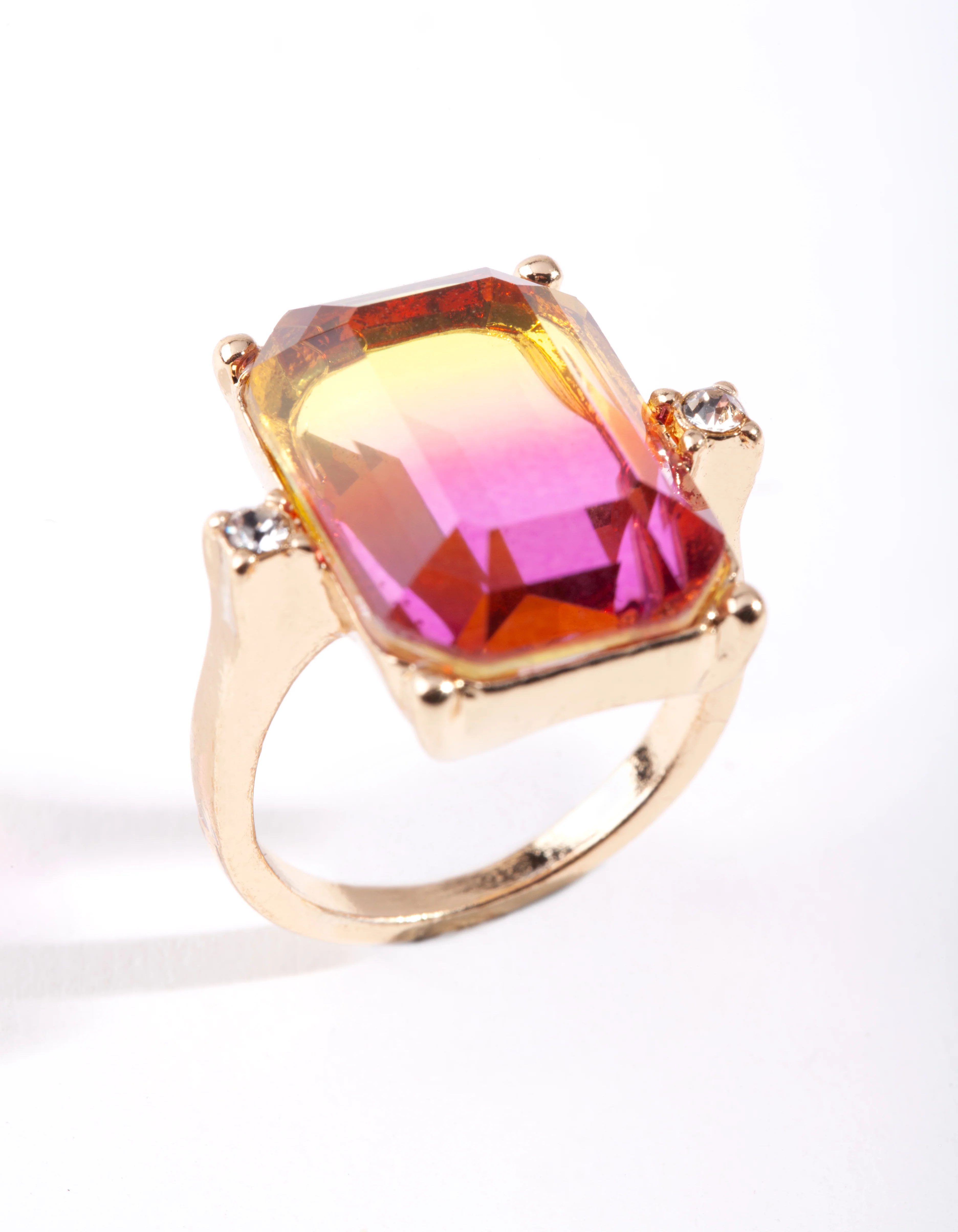 Gold Pink & Yellow Ombre Ring - Image 2