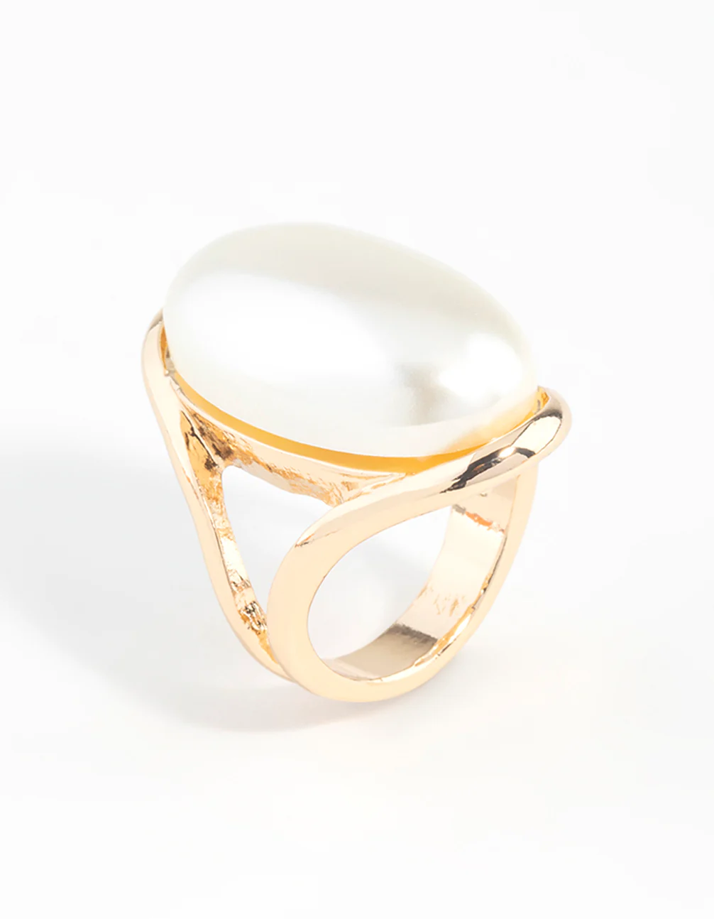 Gold Statement Pearl Stone Ring - Image 2