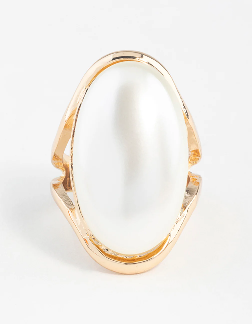 Gold Statement Pearl Stone Ring - Image 3