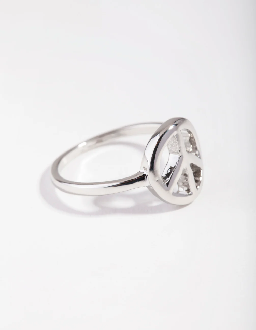 Silver Peace Sign Ring