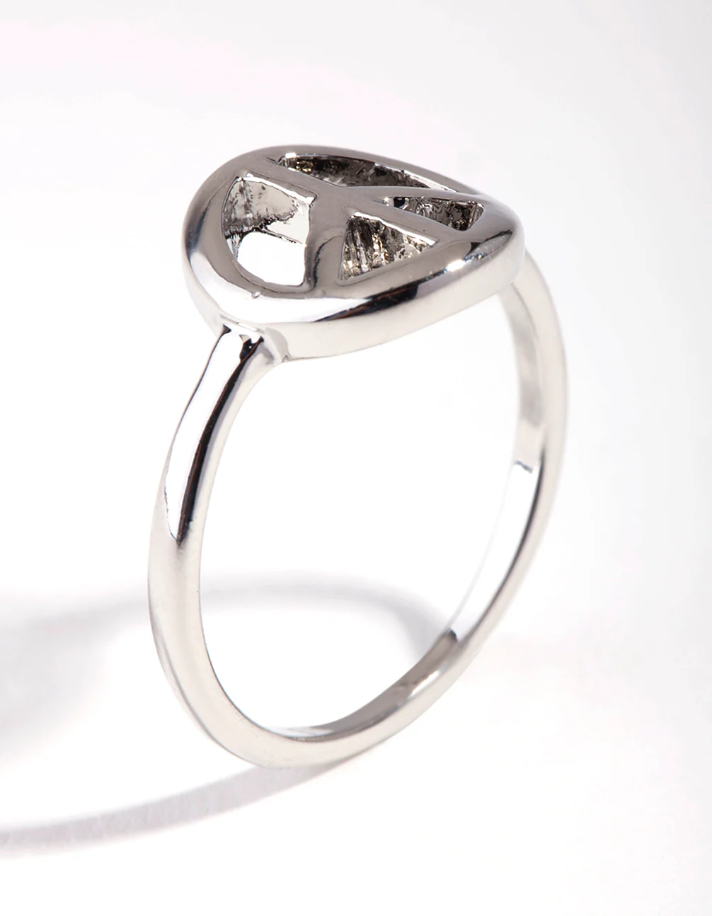 Silver Peace Sign Ring - Image 3