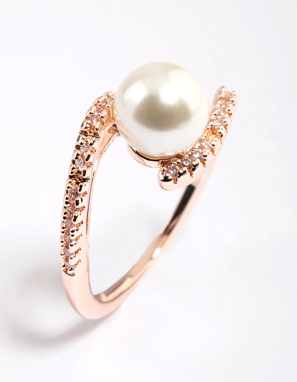 Rose Gold Plated Wrapped Pearl Ring - Image 2