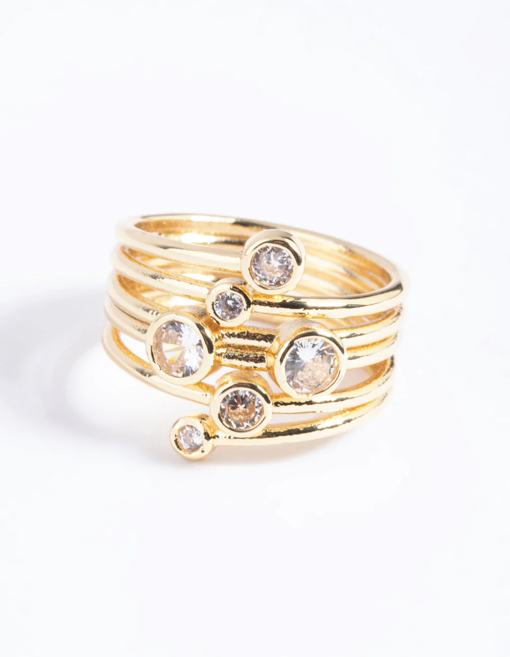 Gold Plated Cubic Zirconia Stone Ring - Image 3