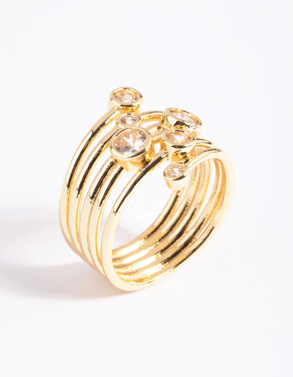 Gold Plated Cubic Zirconia Stone Ring - Image 4