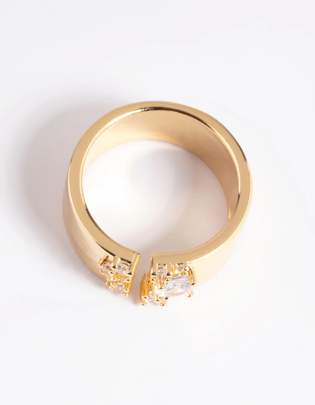 Gold Plated Cubic Zirconia Open Front Ring - Image 4