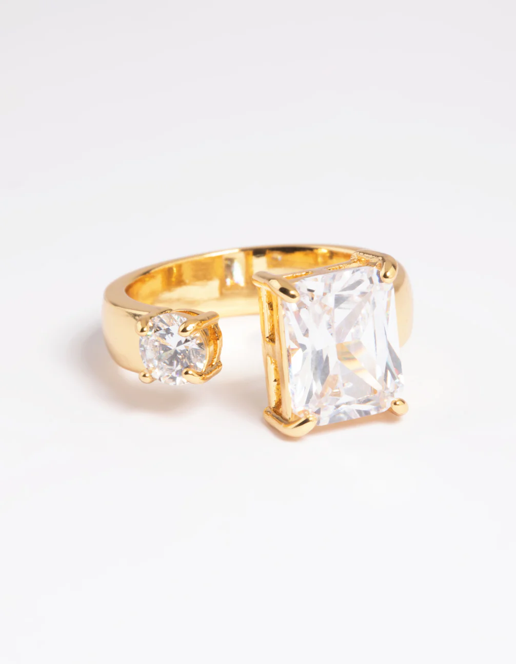 Gold Plated Cubic Zirconia Solitaire Ring - Image 4
