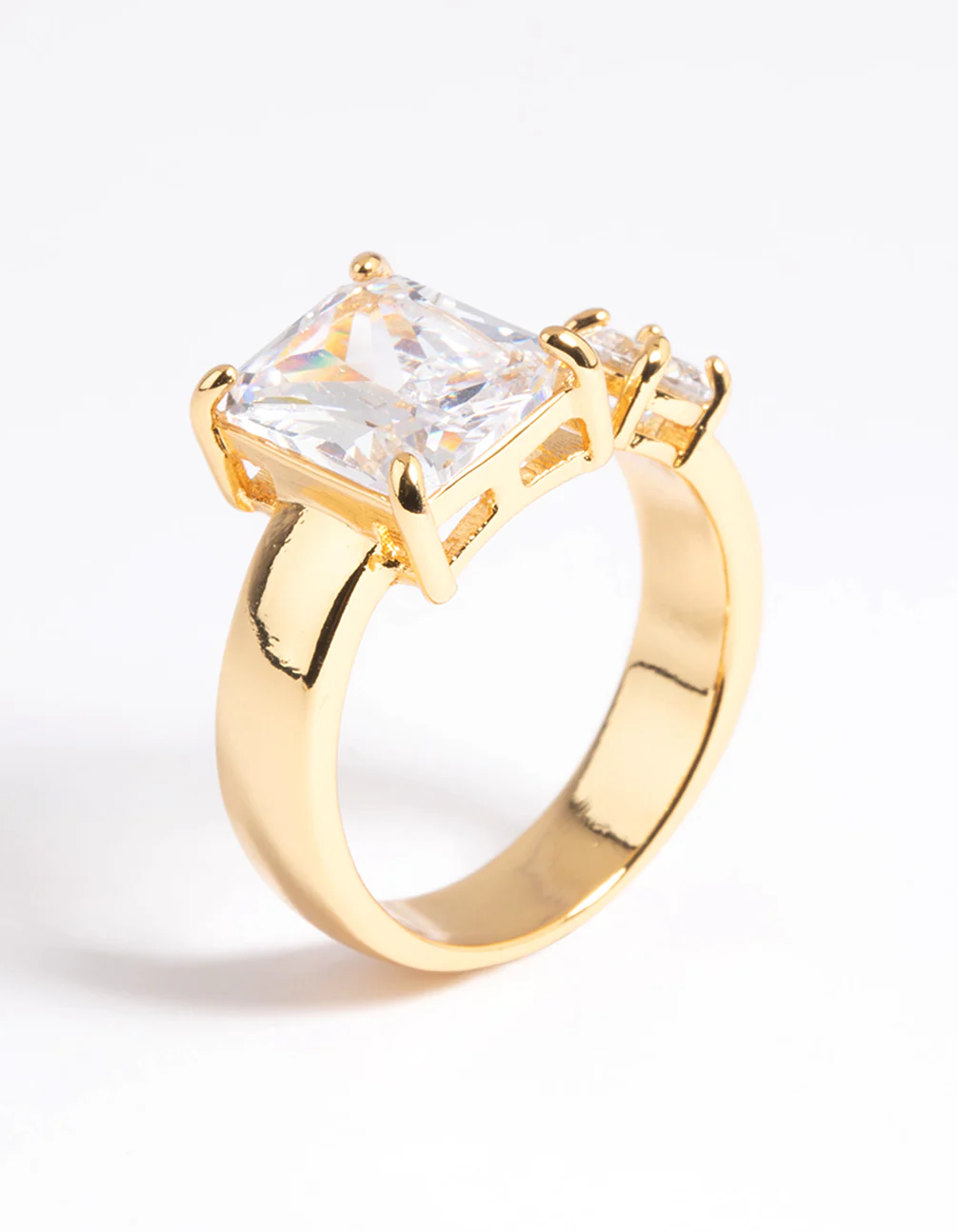 Gold Plated Cubic Zirconia Solitaire Ring - Image 5