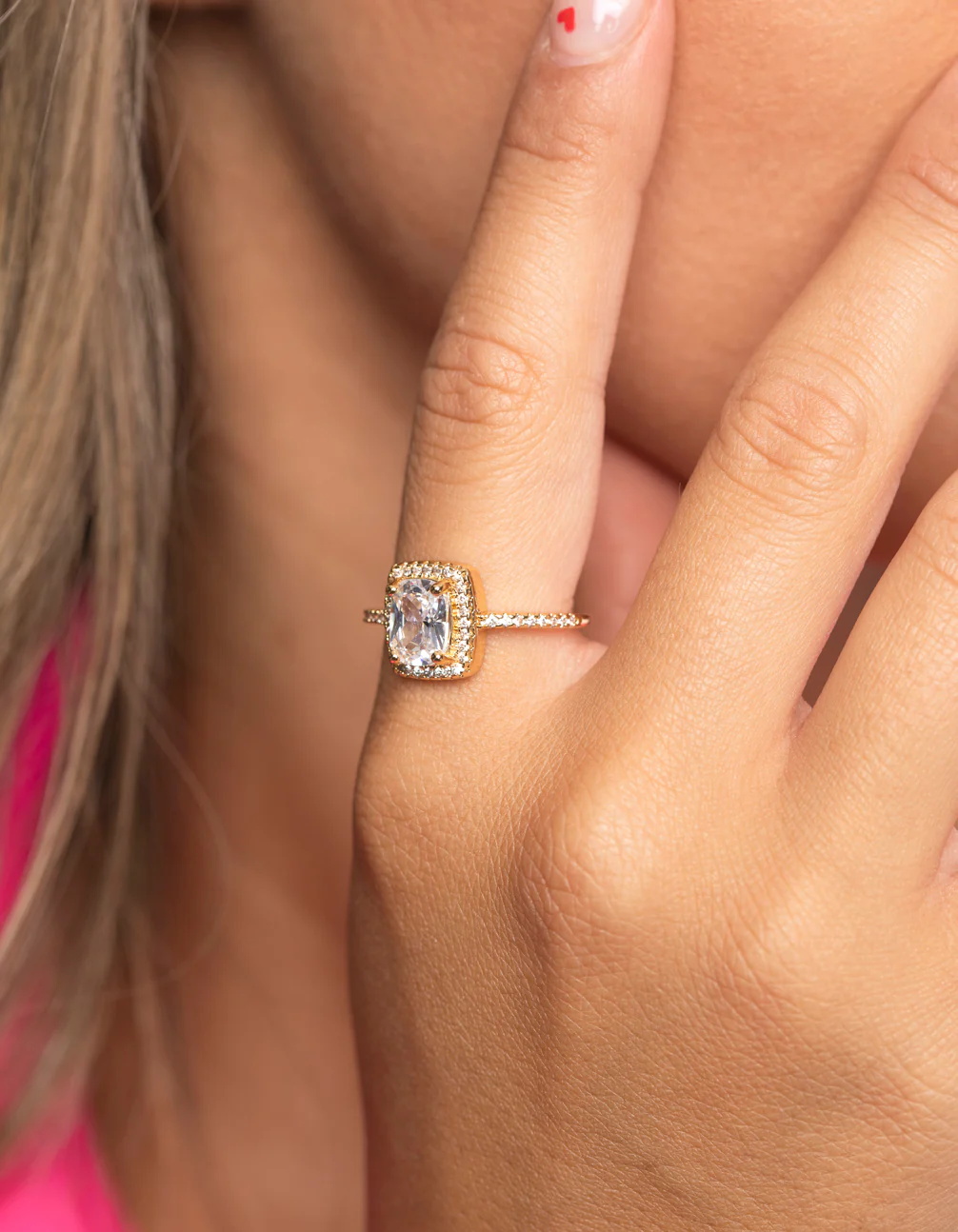 Gold Cubic Zirconia Ring - Image 2