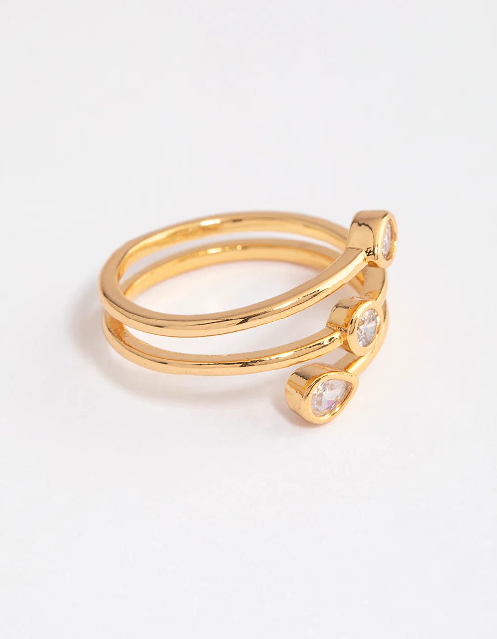 Gold Plated Multi Shape Tier Ring - Image 2