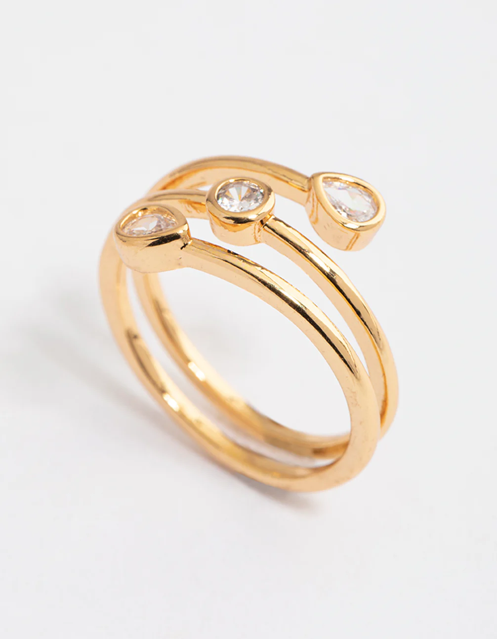 Gold Plated Multi Shape Tier Ring - Image 3