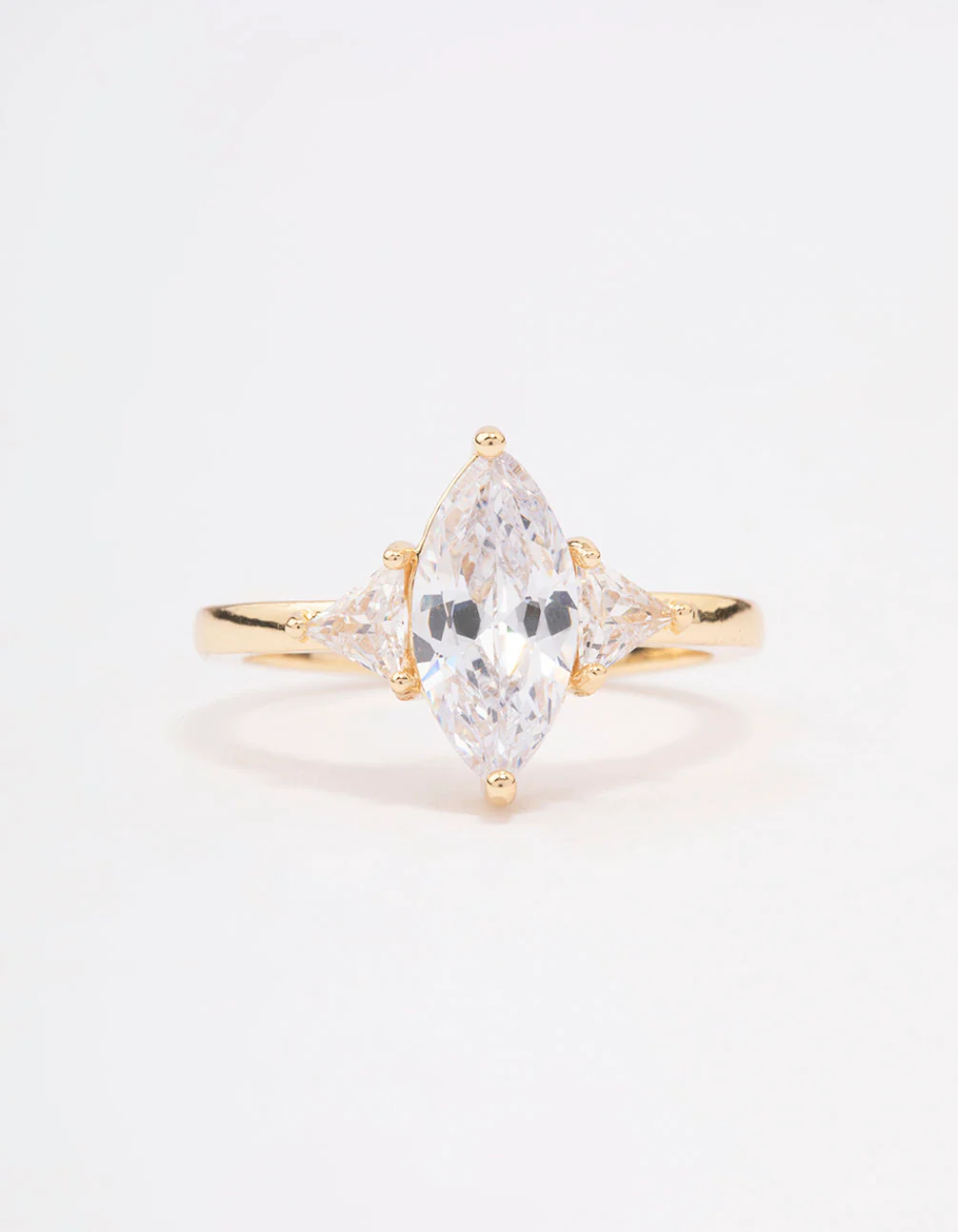 Gold Plated Precious Marquise Engagement Ring - Image 3