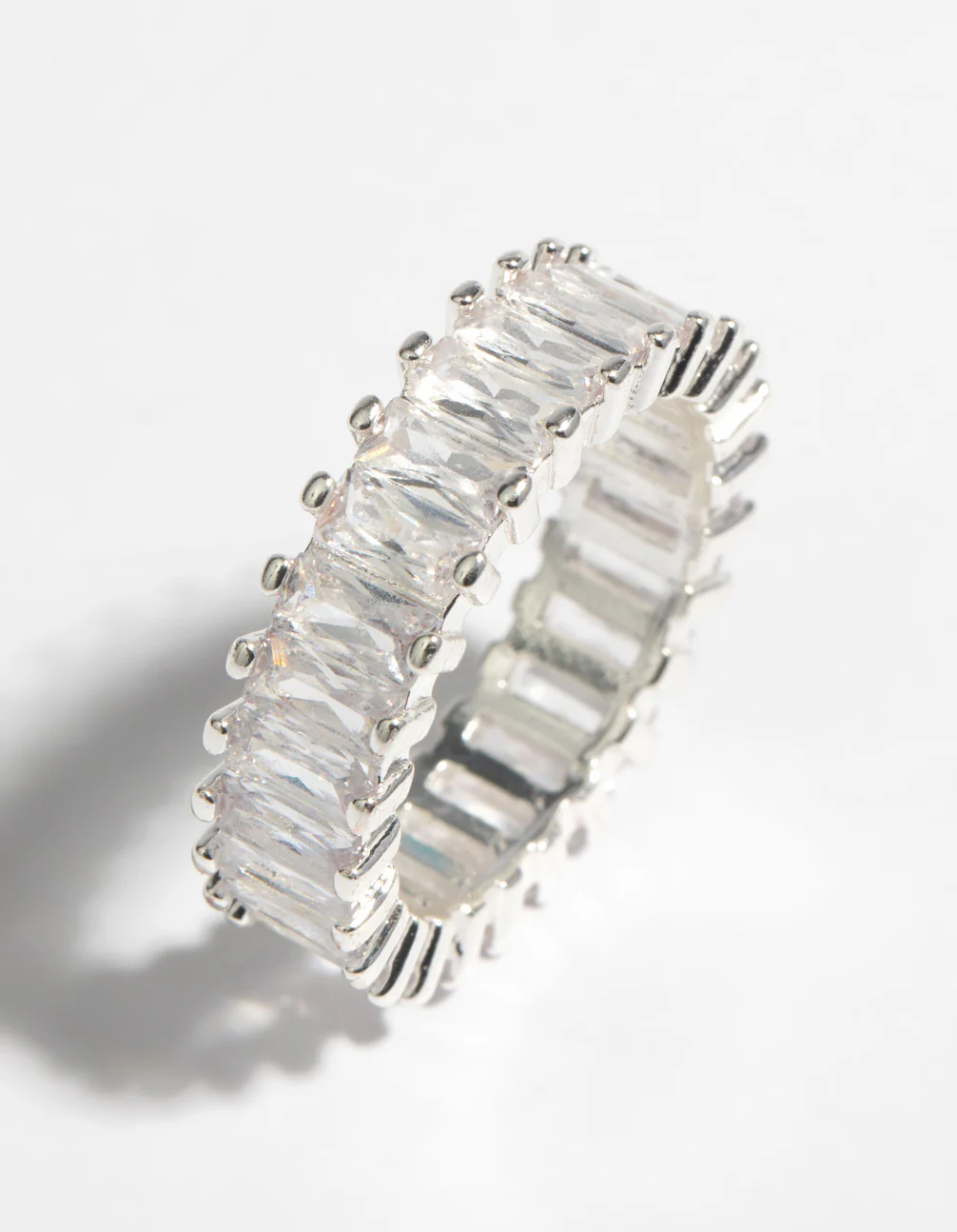 Silver Cubic Zirconia Baguette Ring - Image 4